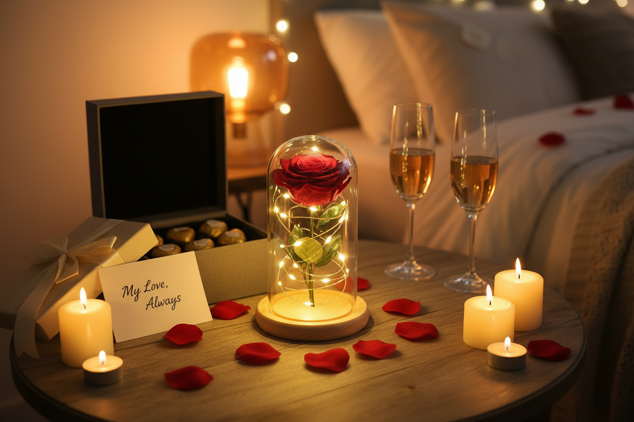 Valentine's romantic table scene