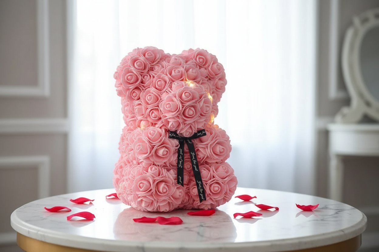 Pink rose bear marble luxury