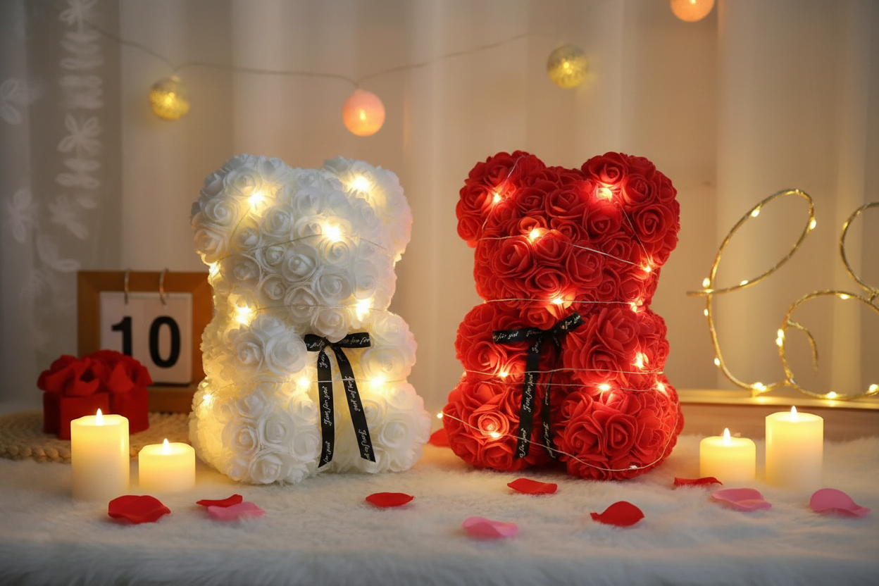 White and pink romantic setting